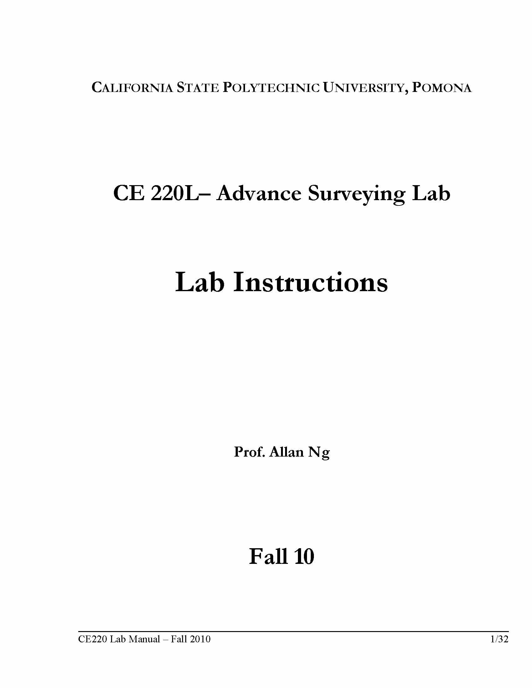 Advanced Surveying Laboratory