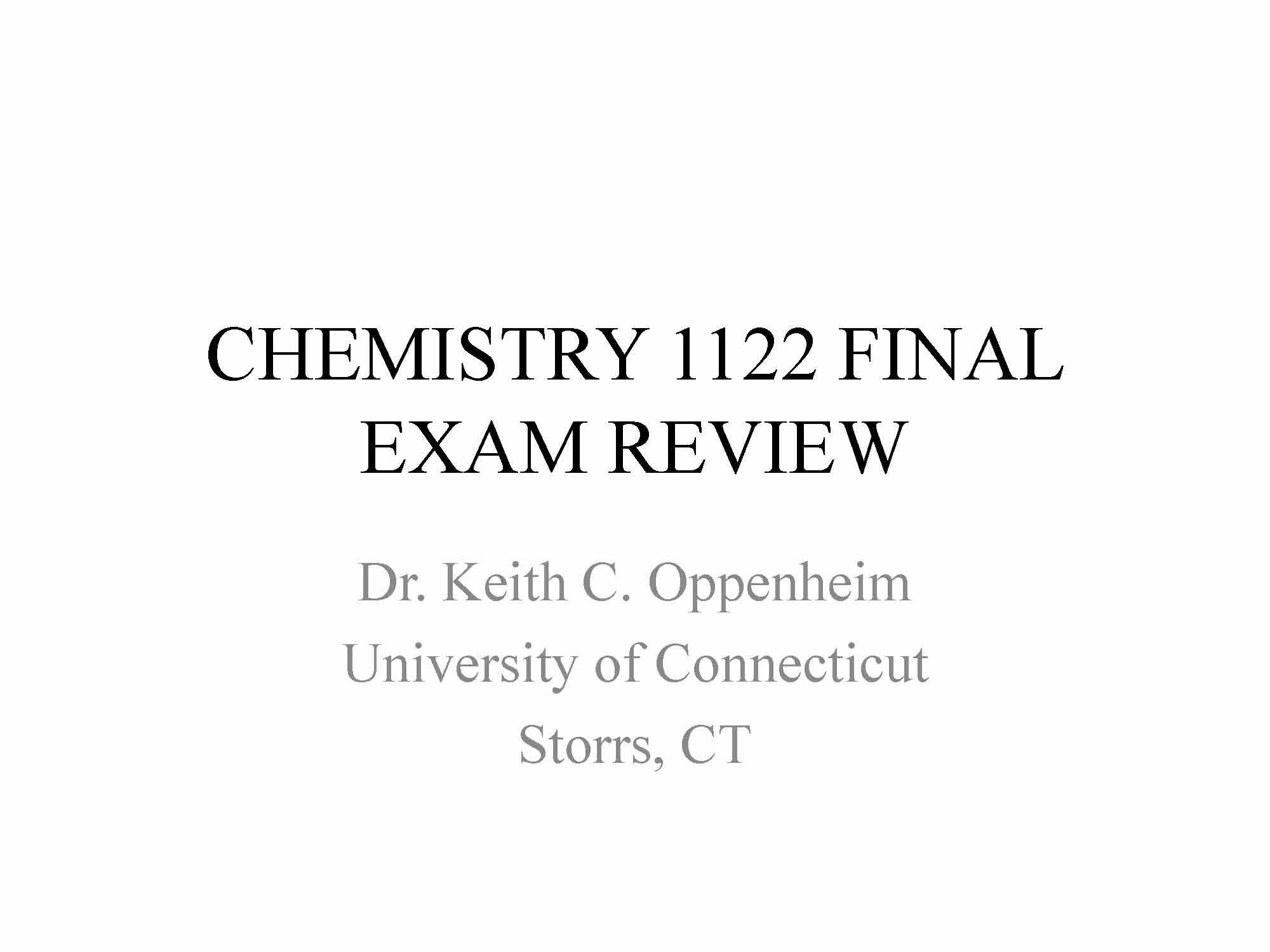 Chemical Principles and Applications