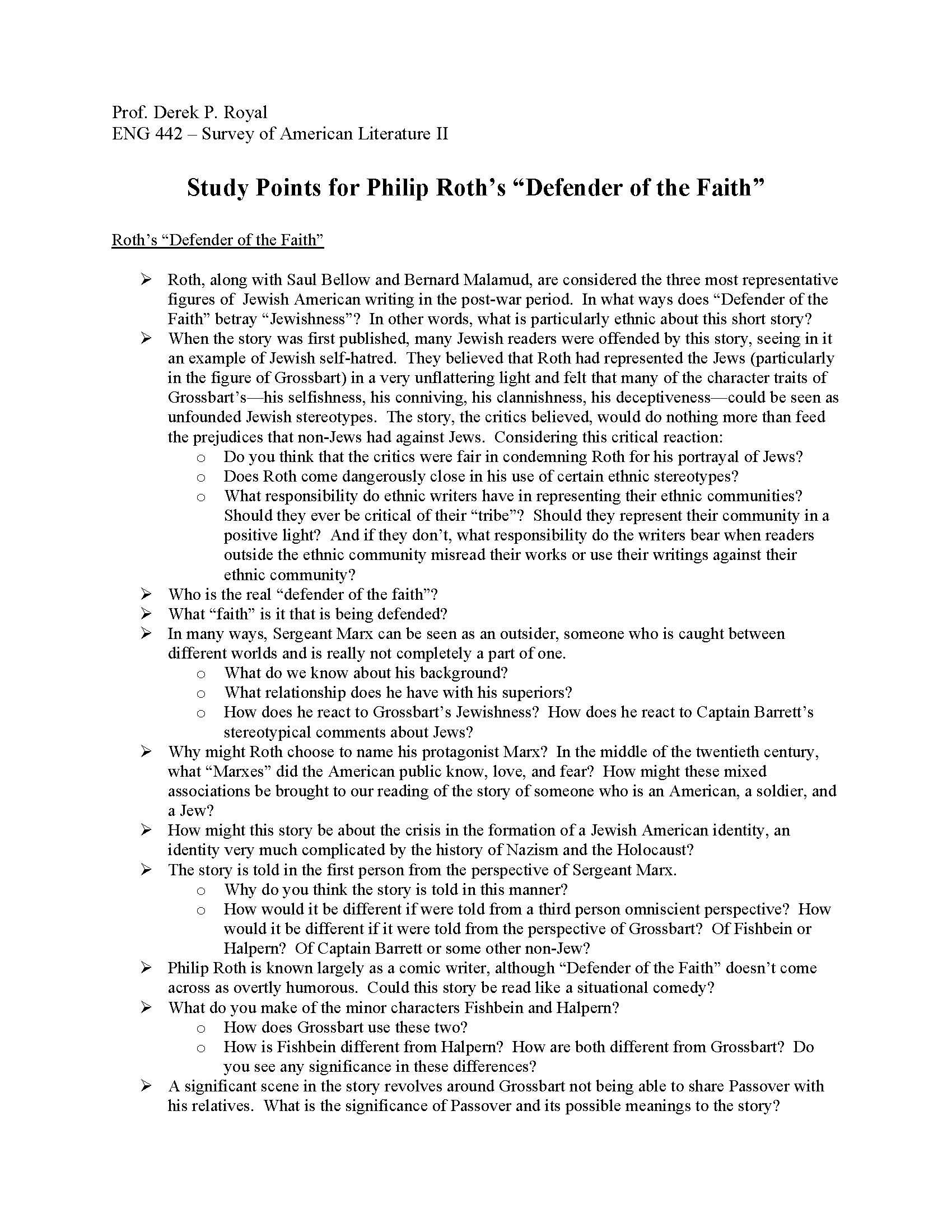 Survey American Lit II