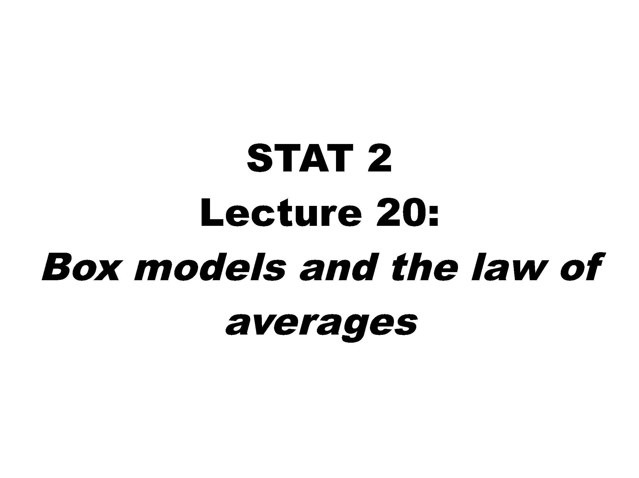 Introduction to Statistics