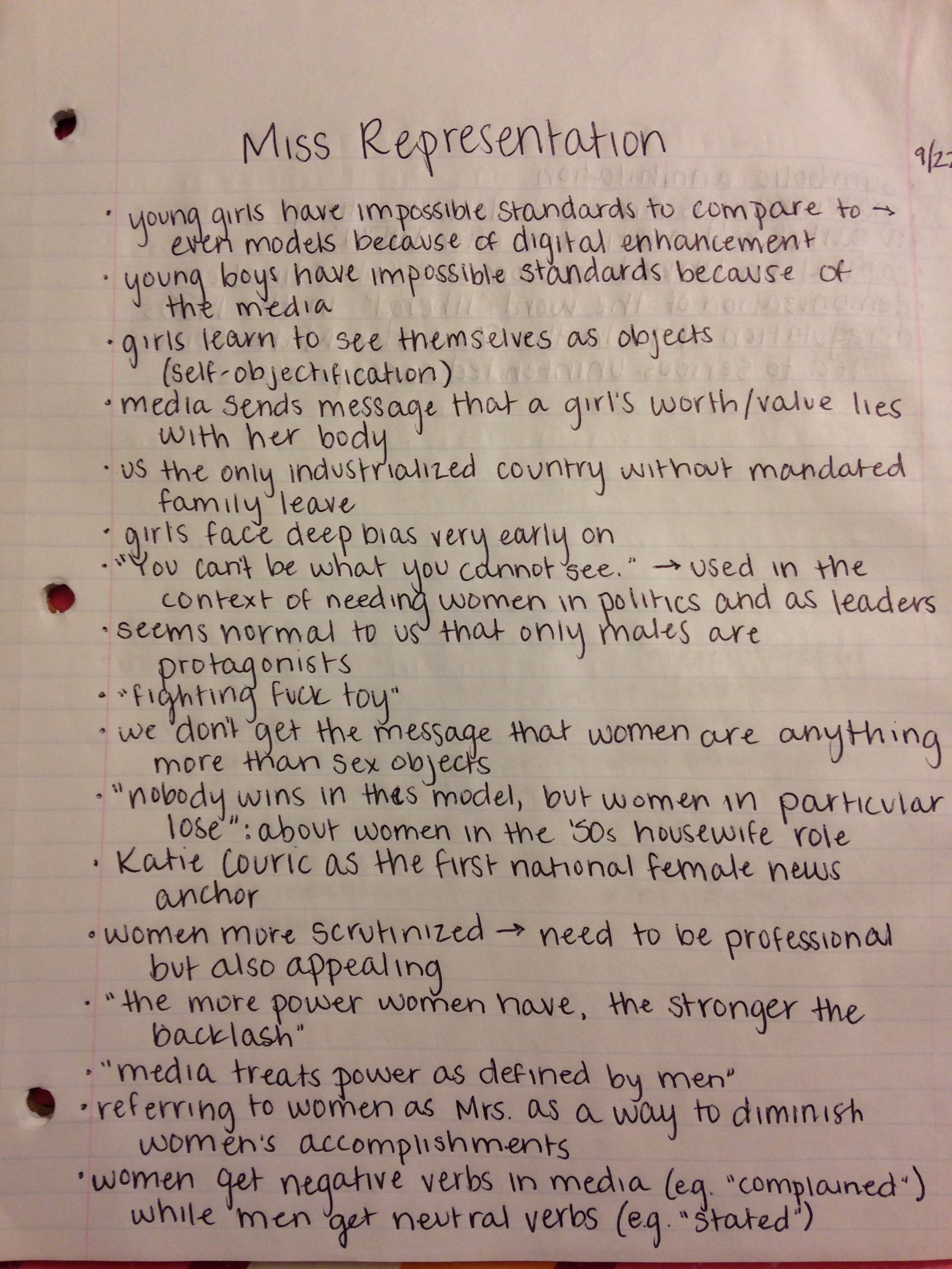 Class Notes 9/22 and 9/24