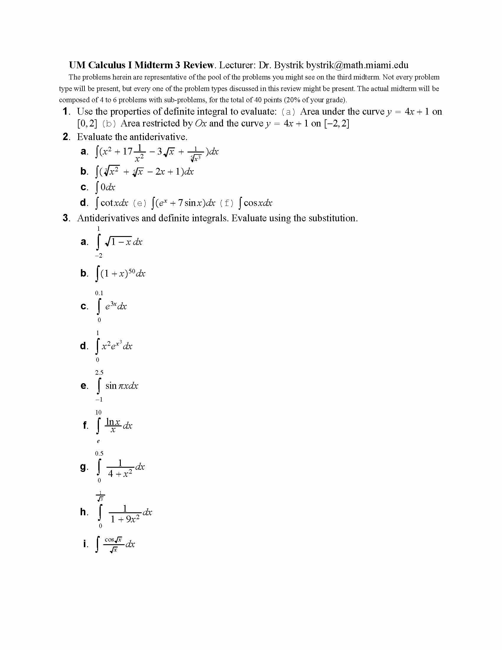 CALCULUS I ENGR
