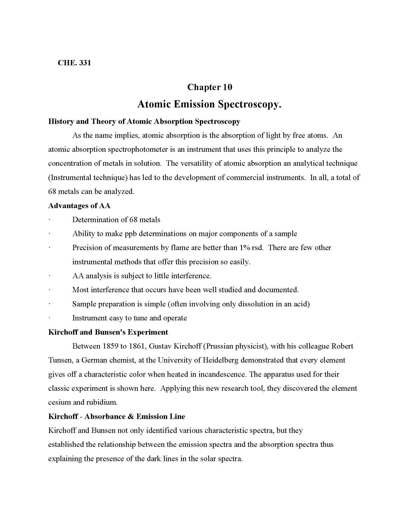 Instrumental Analysis