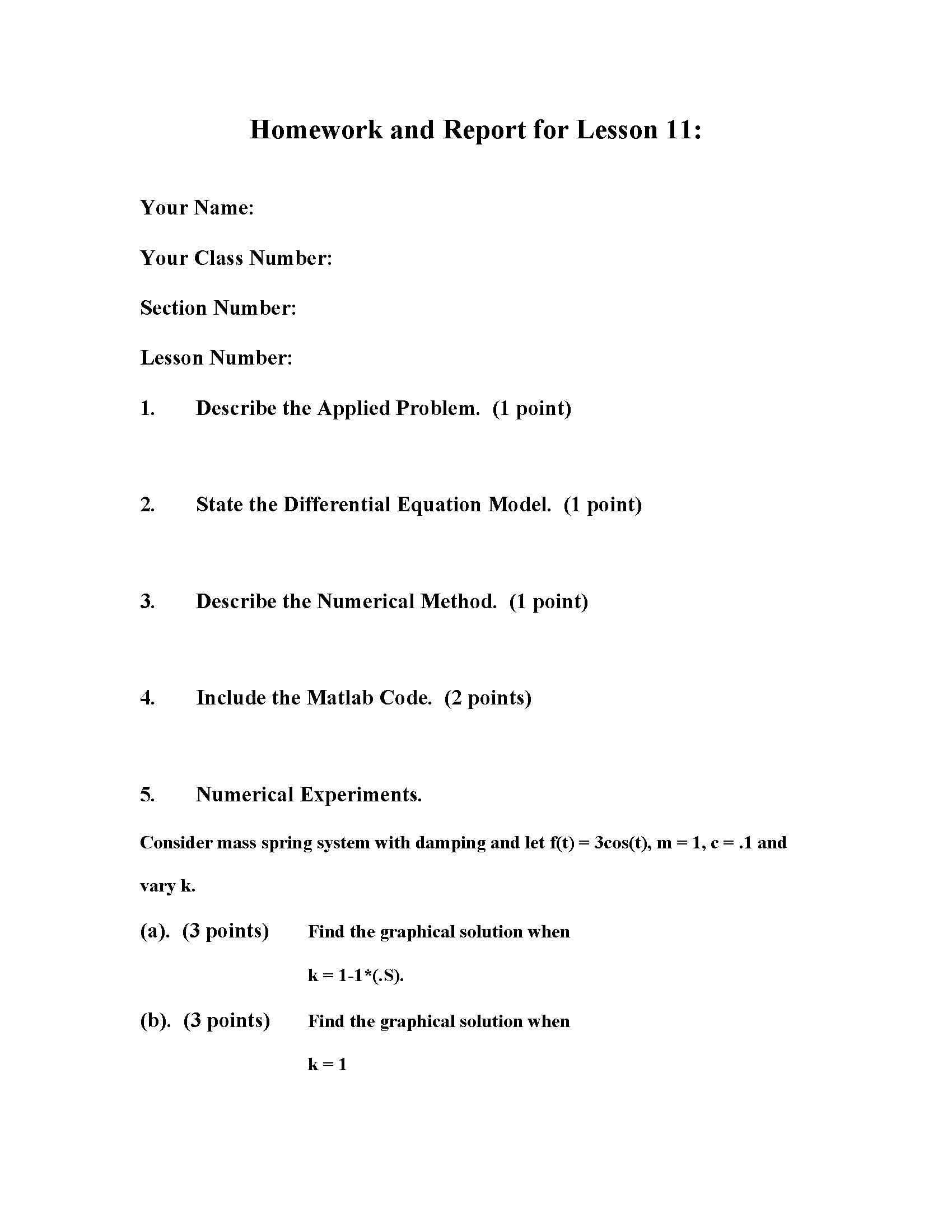 Numerical Applications to Differential Equations