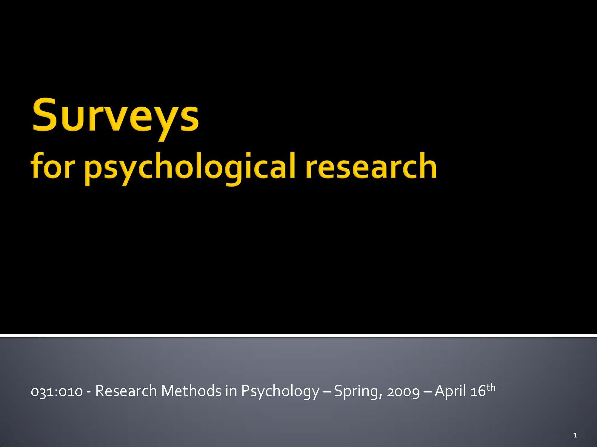 Research Methods in Psychology