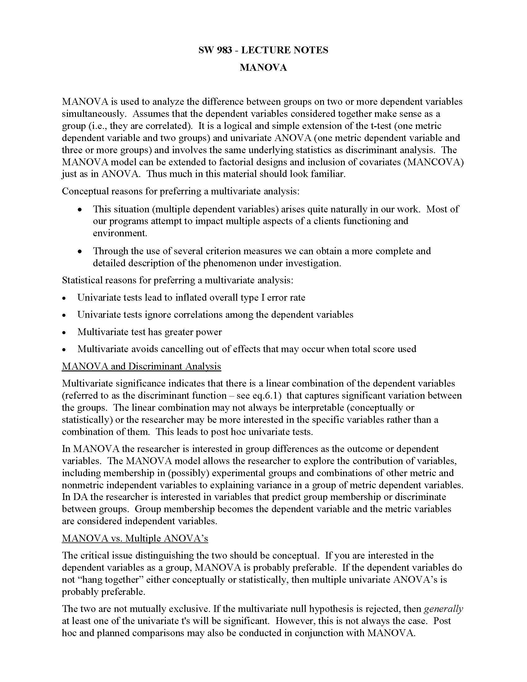 Advanced Research Methods II