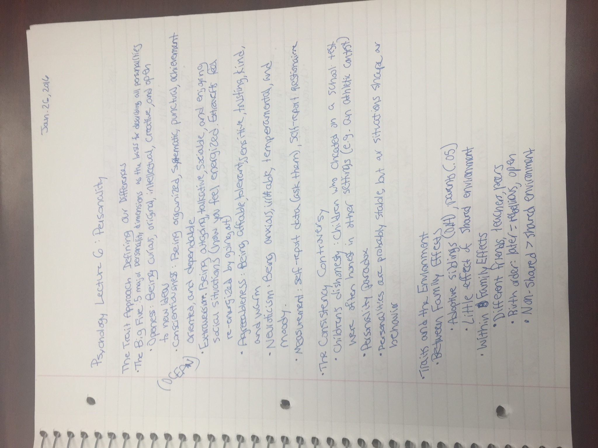 Psychology 11C Interim Quiz #2 Notes