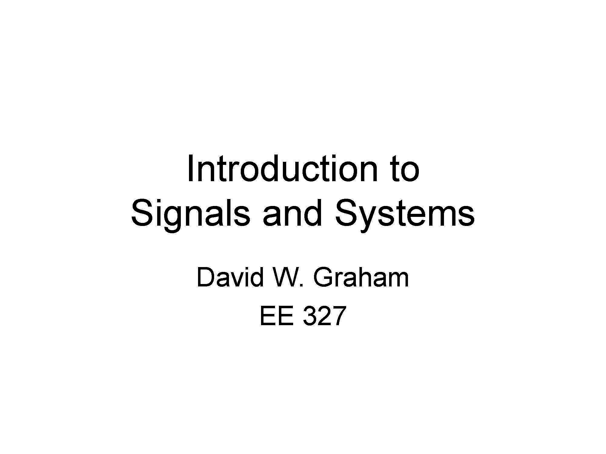Signals and Systems 1