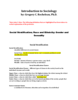 Social Stratification; Races and Ethnicity; Crime and Deviance