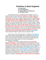 Week Three: New England Colonization