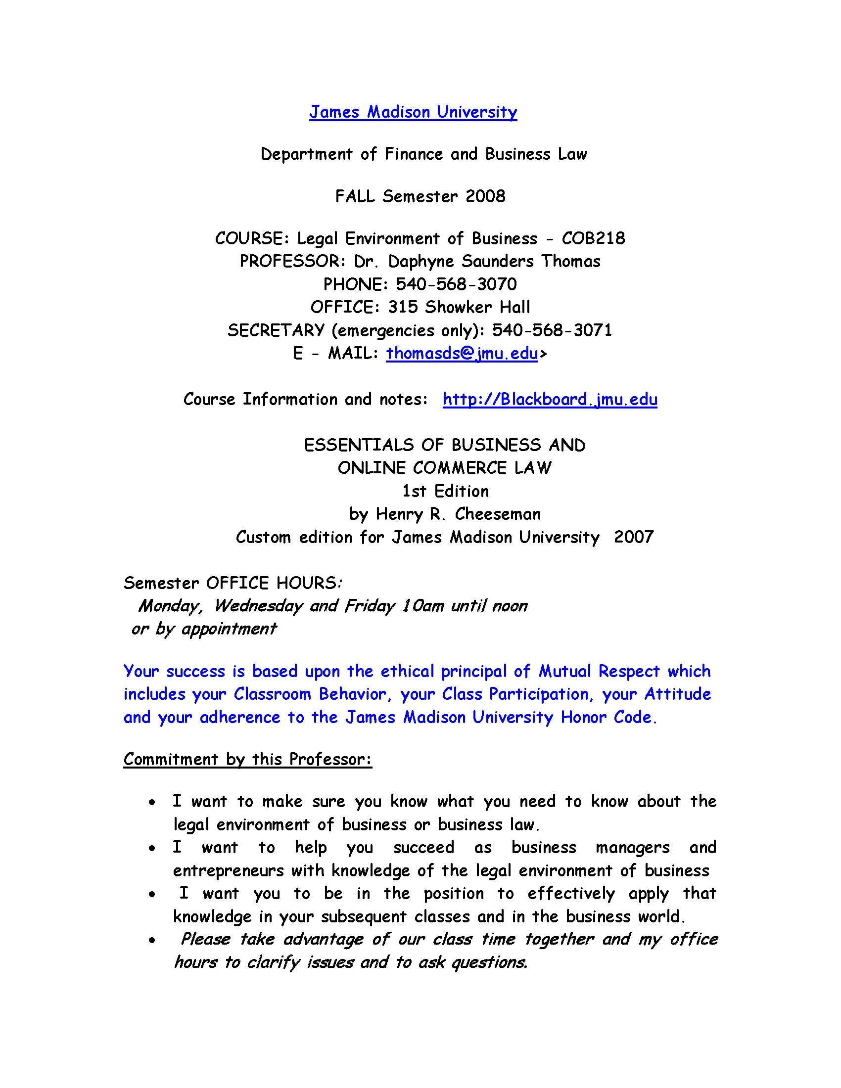 LEGAL ENVIR OF BUSINESS