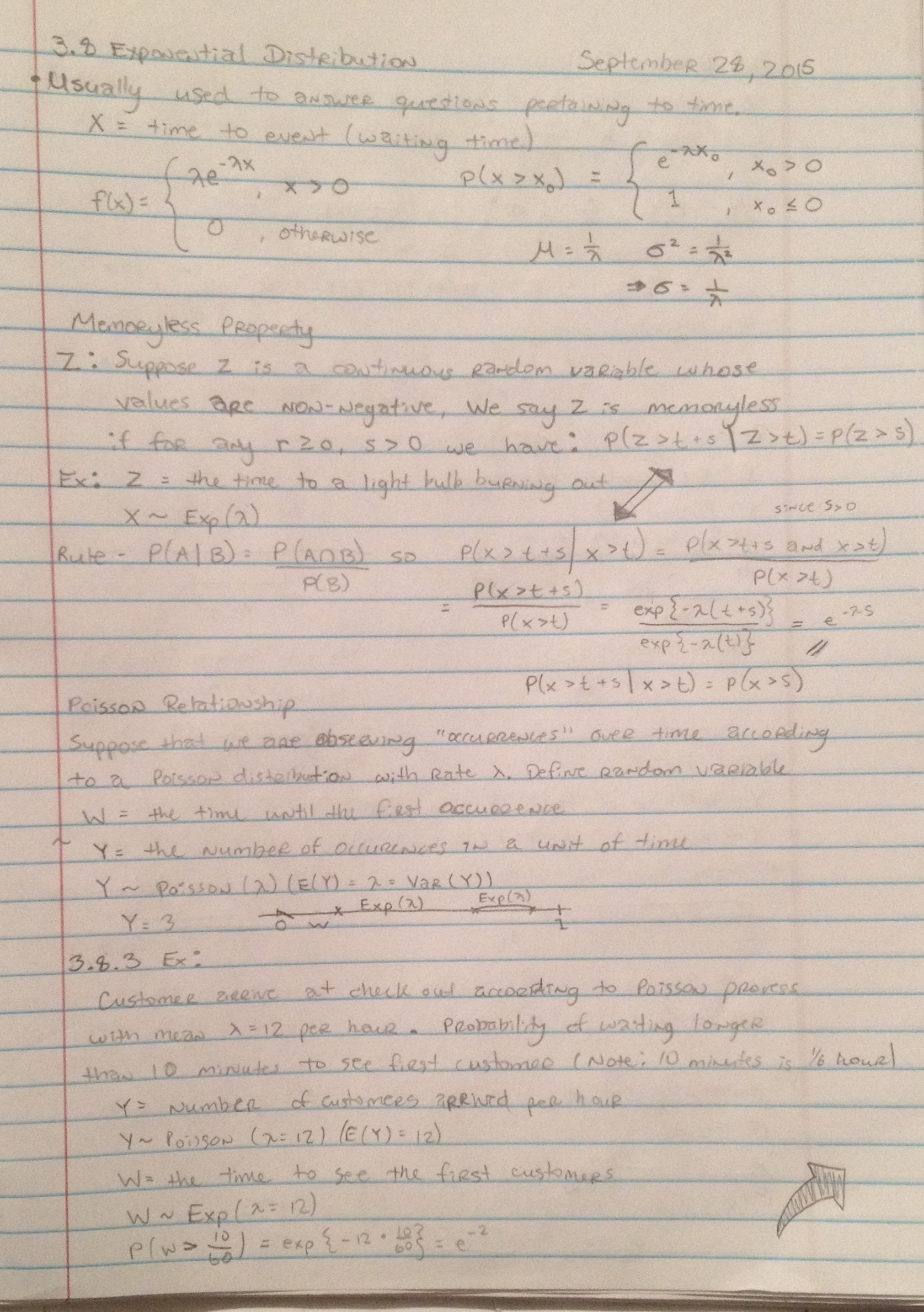 3.8 (Exponential Distribution) - 3.10 (Normal Distribution)