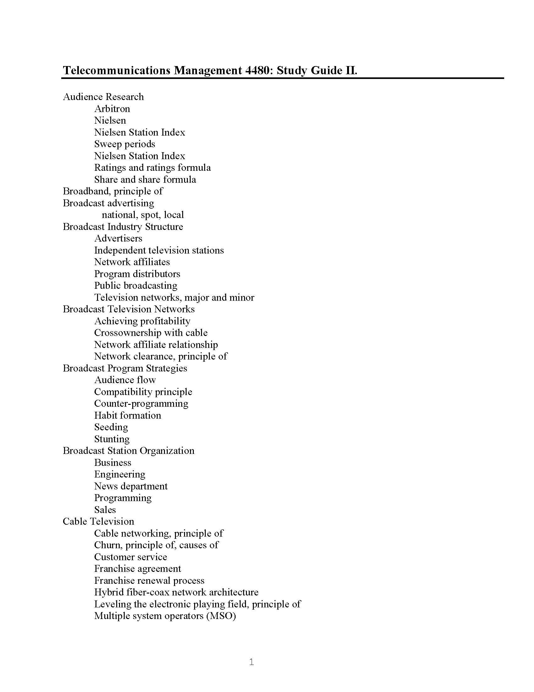 Telecommunications Mgmt