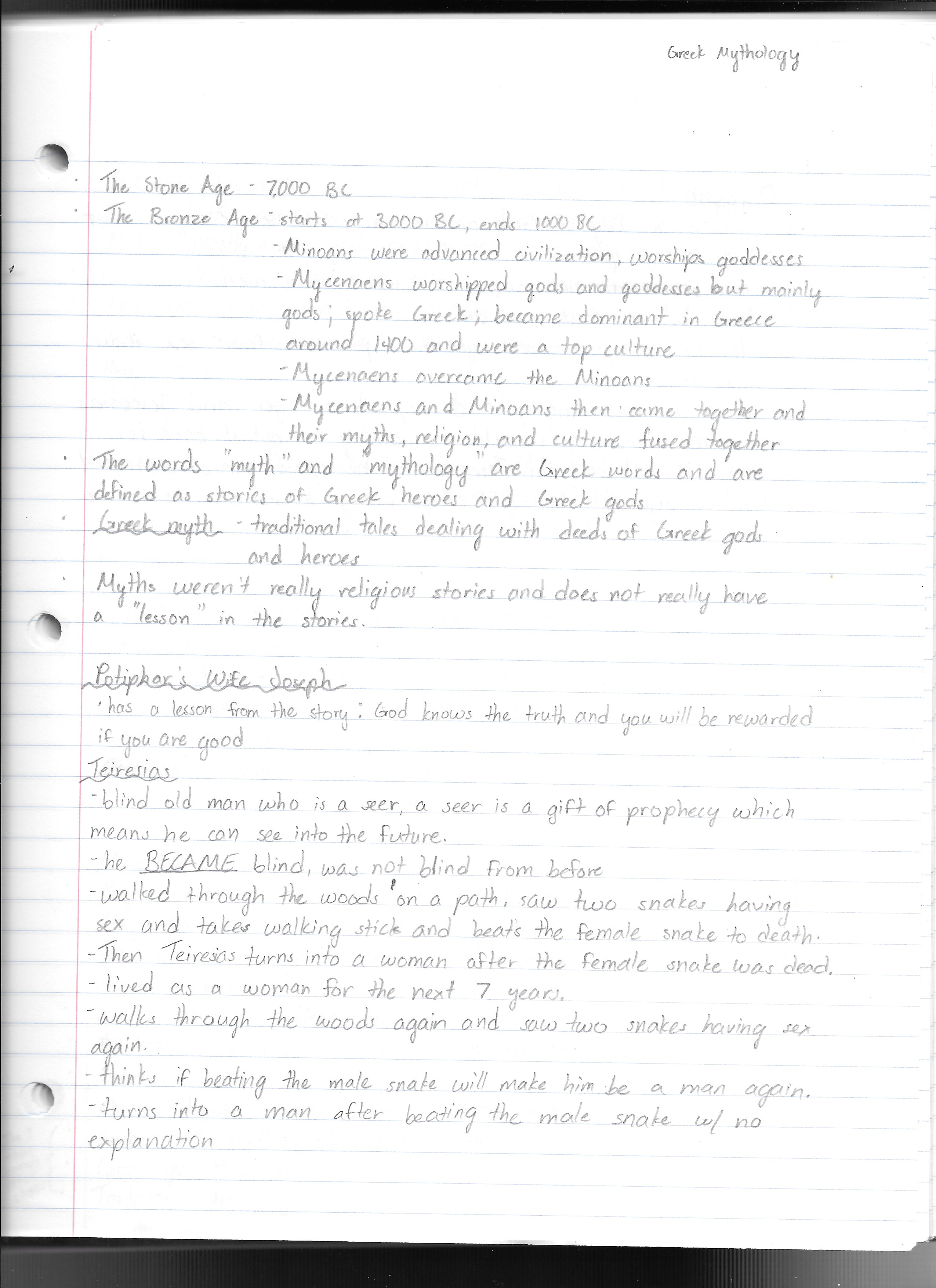 First set of notes for Mythology