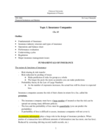 Fin 308 - Topic 5 Outline