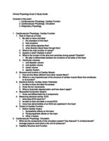 Clinical Physiology Exam 2 Study Guide