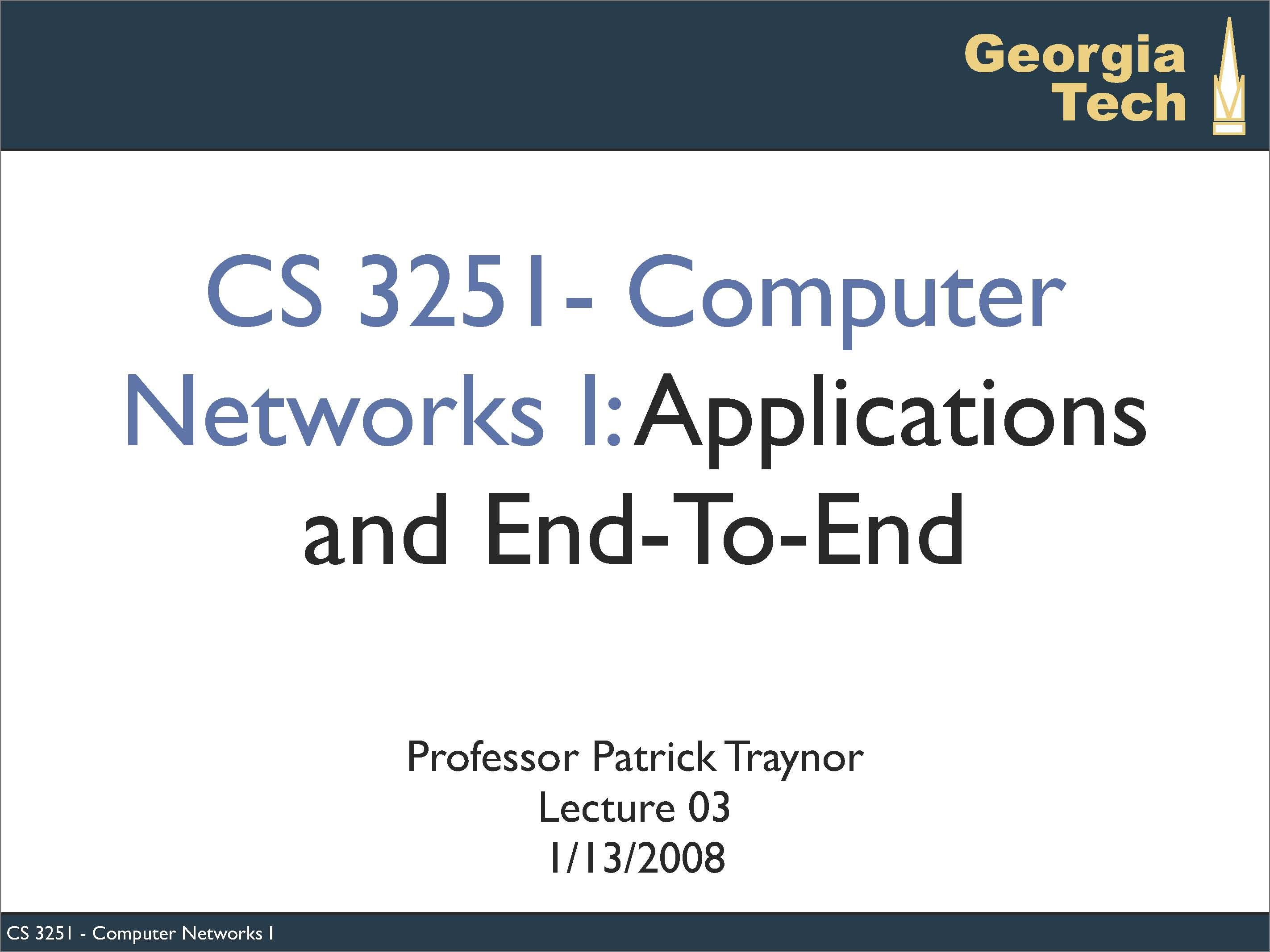 Computer Networking I