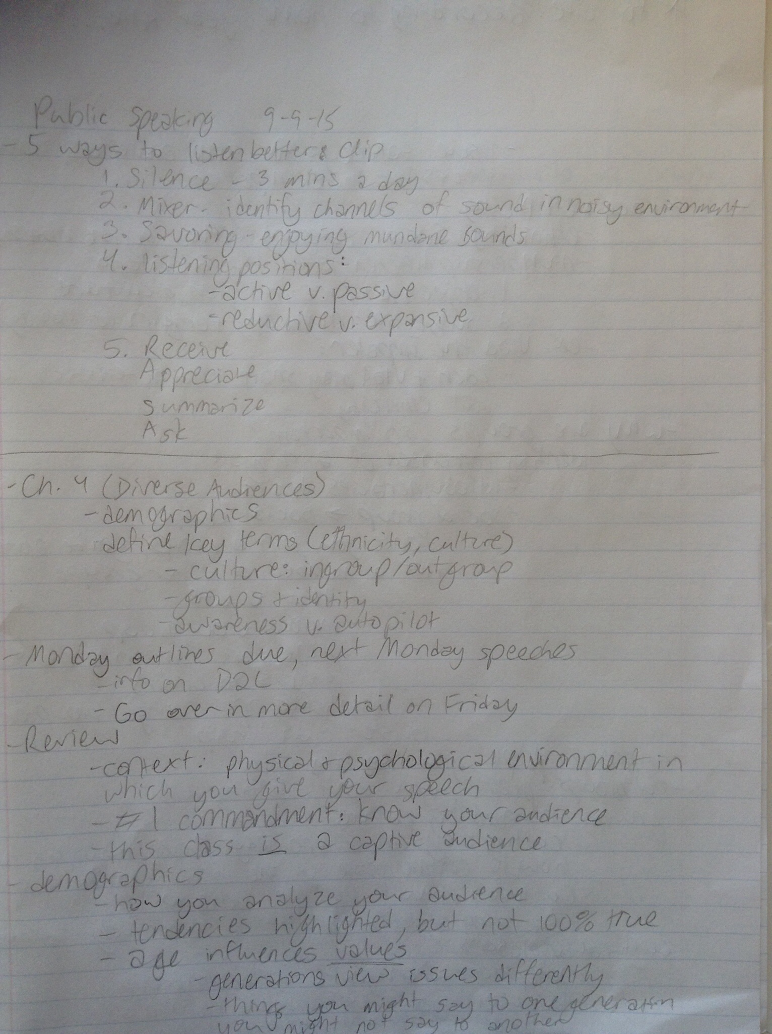 Week 3 Public Speaking notes
