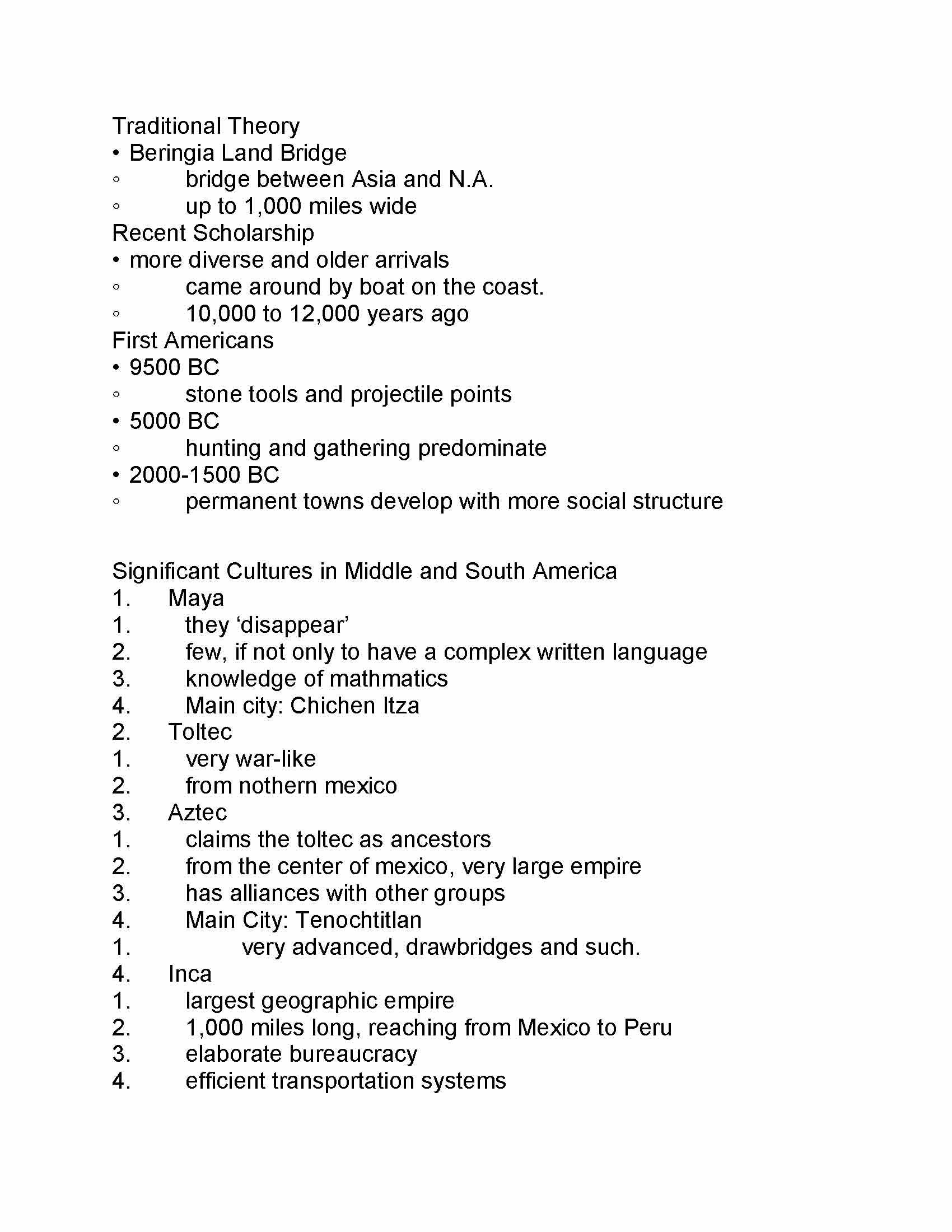 Survey of United States History I