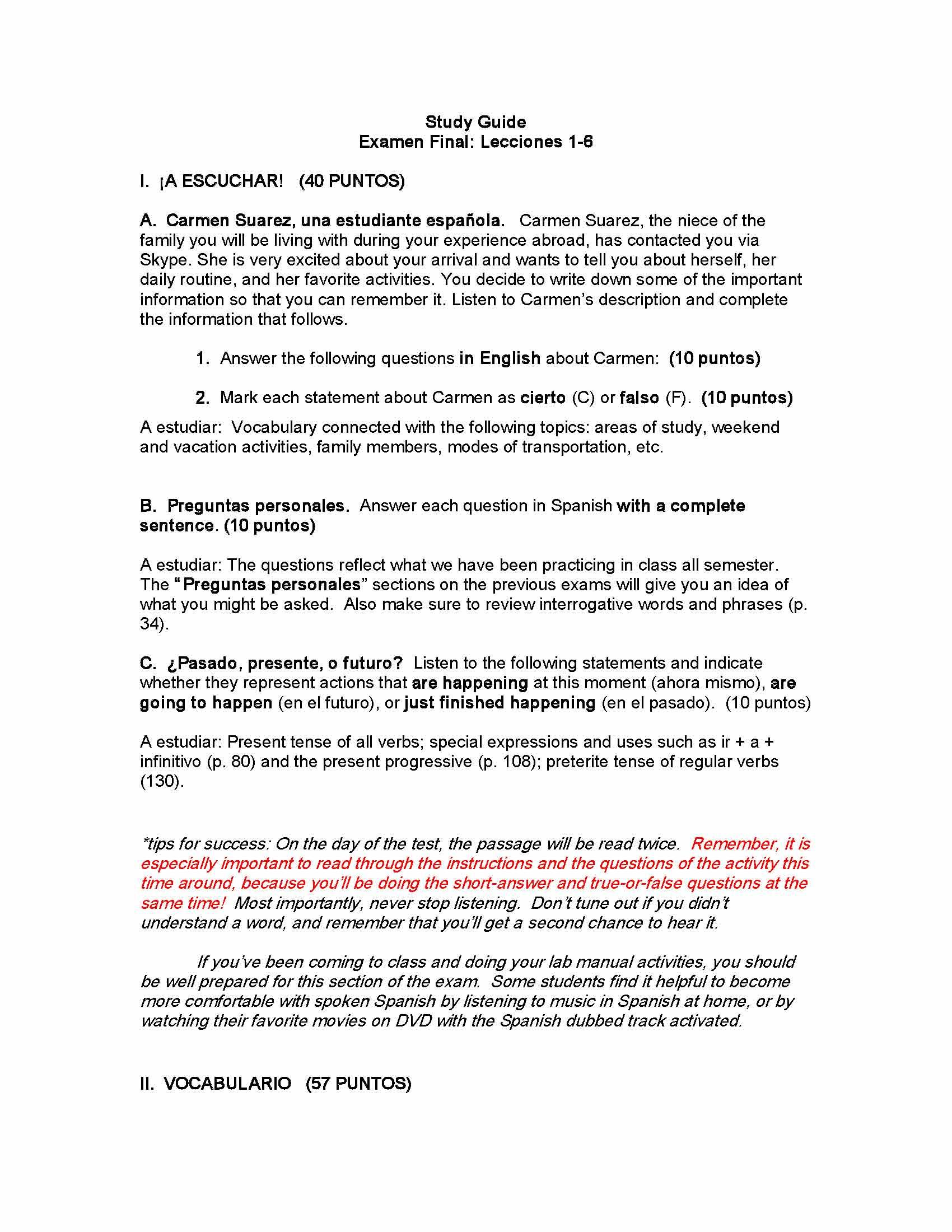 Elementary Spanish I