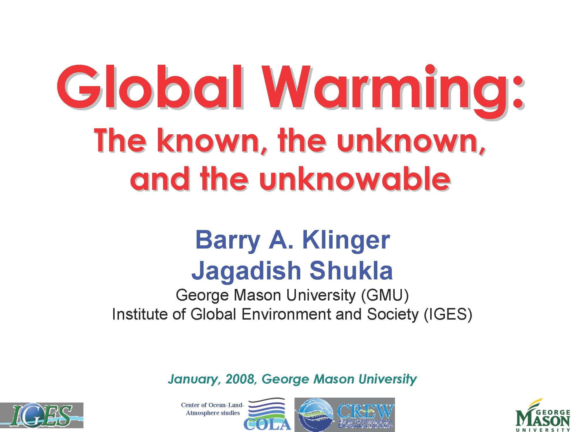 Glob Warm Weather, ClimSocie