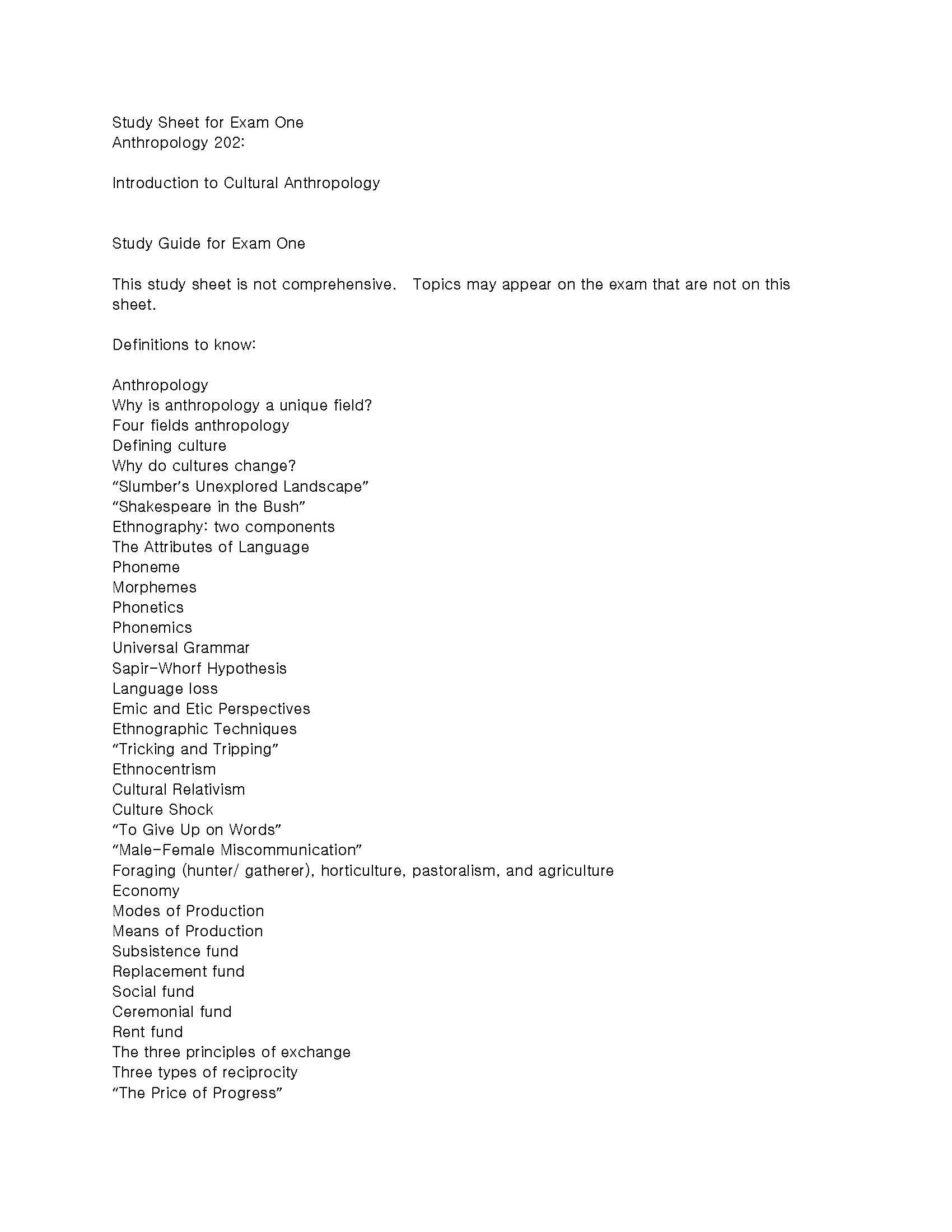 Intro Cultural Anthropology