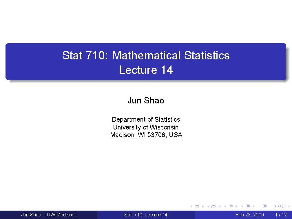 Mathematical Statistics