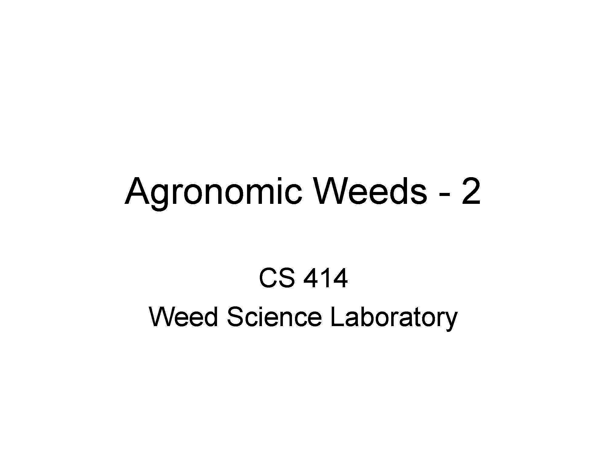 Weed Science