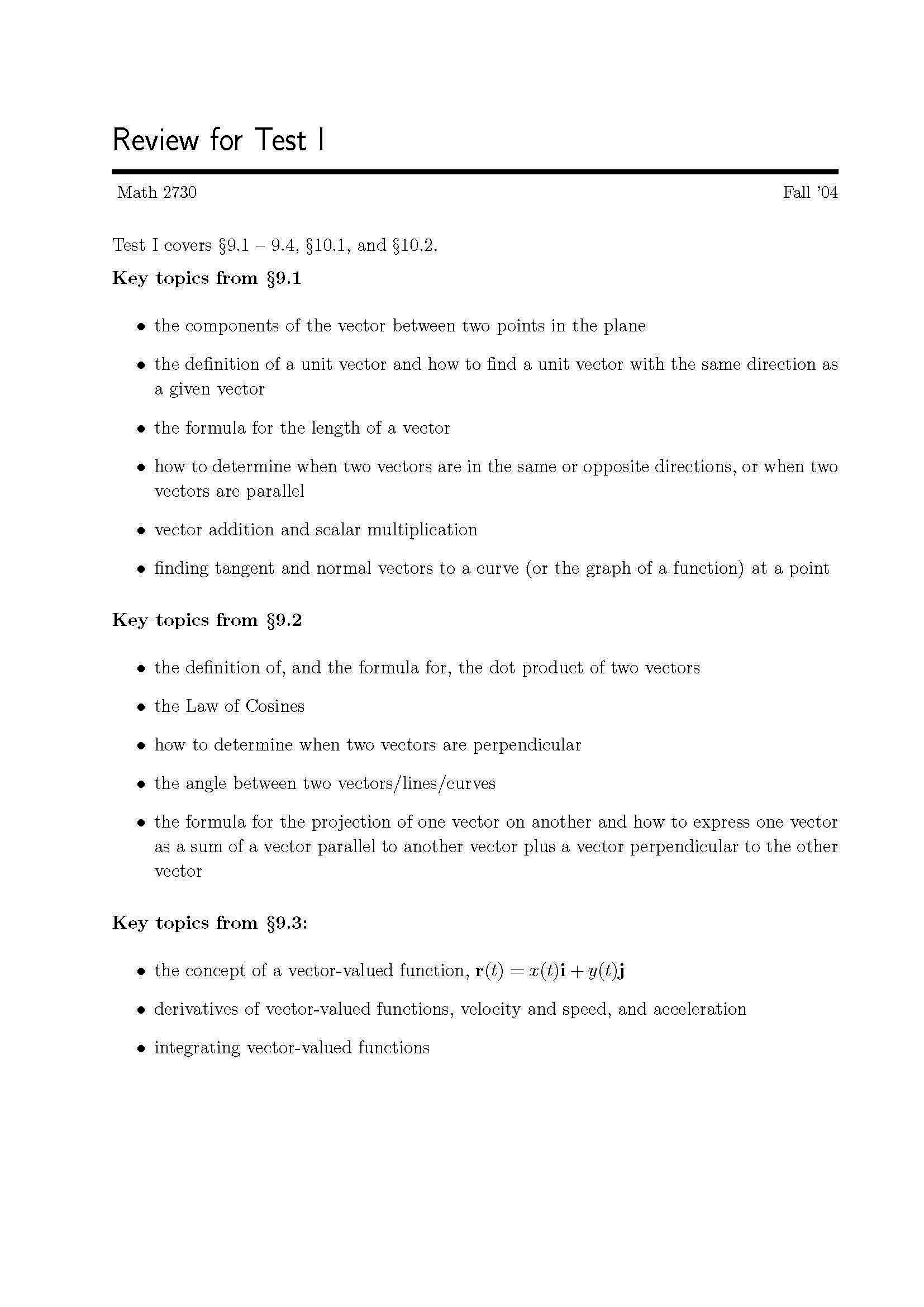Multivariable Calculus