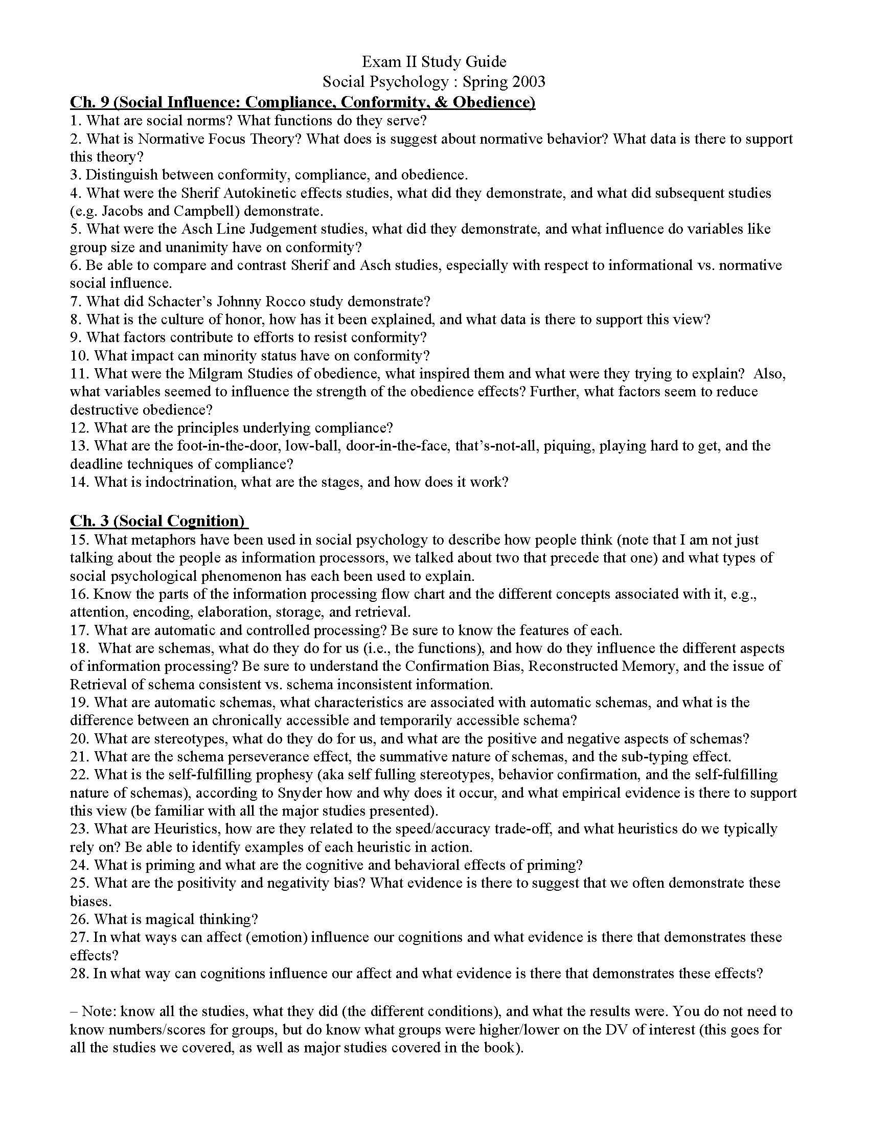 Social Psychology (SS Core)