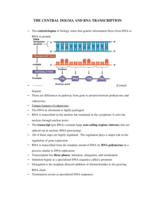 The Central Dogma and RNA Transcription