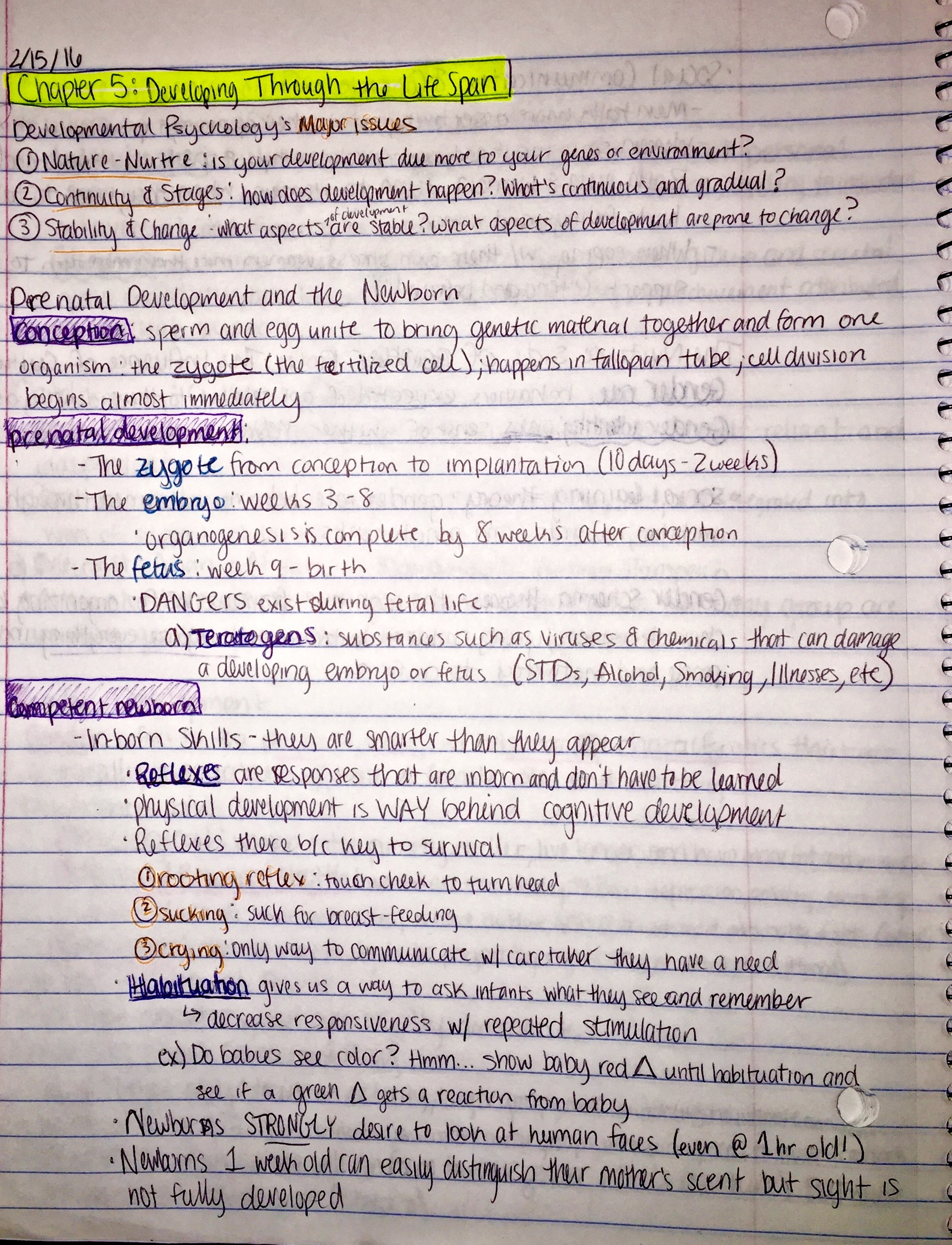 Psych1000 Notes Week 6 Notes