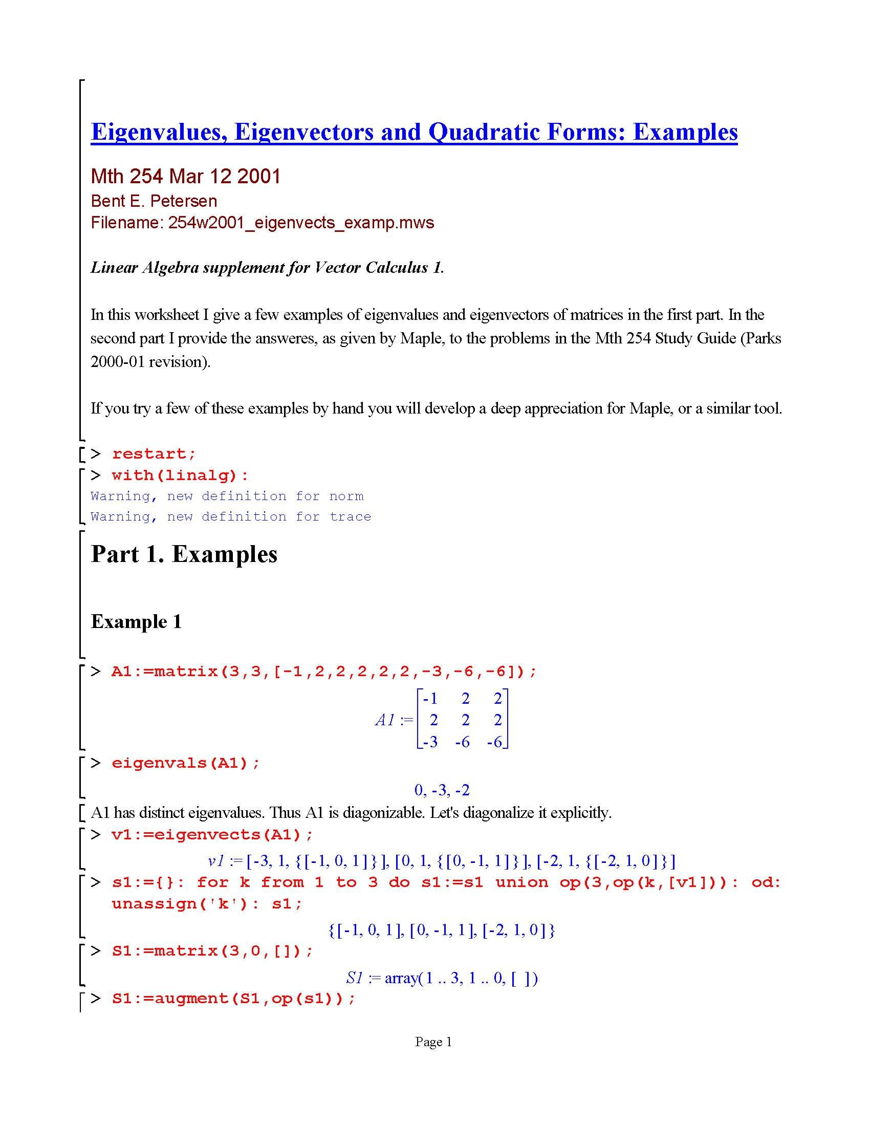 VECTOR CALCULUS I