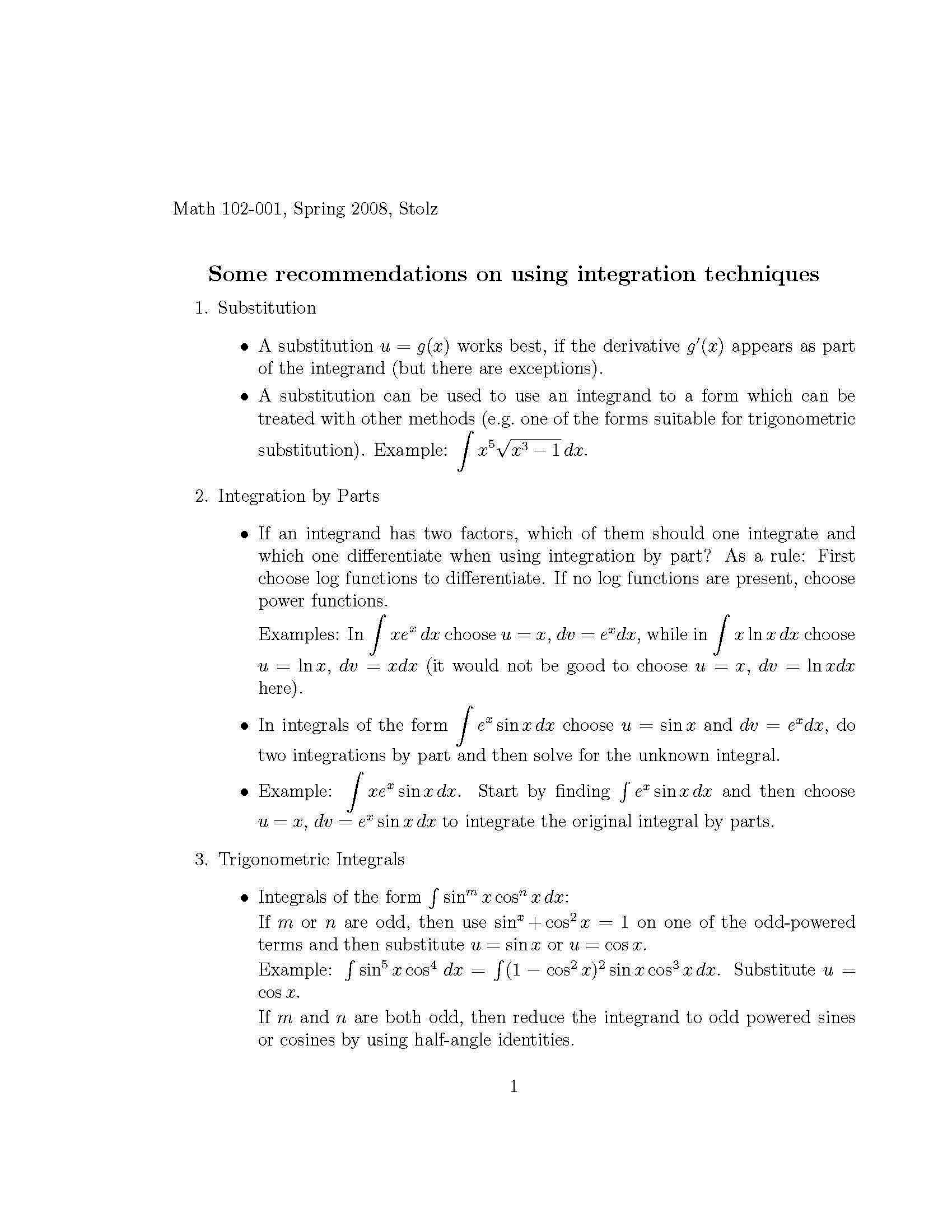SINGLE VARIABLE CALCULUS II