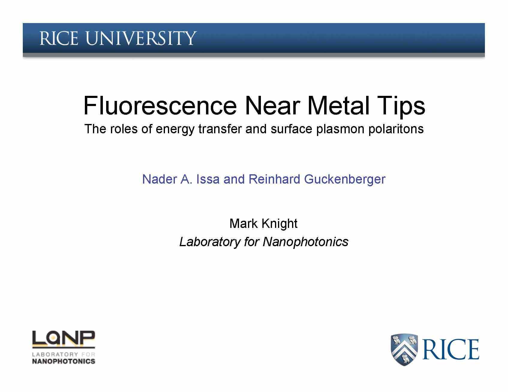 TOPICS IN NANOPHOTONICS
