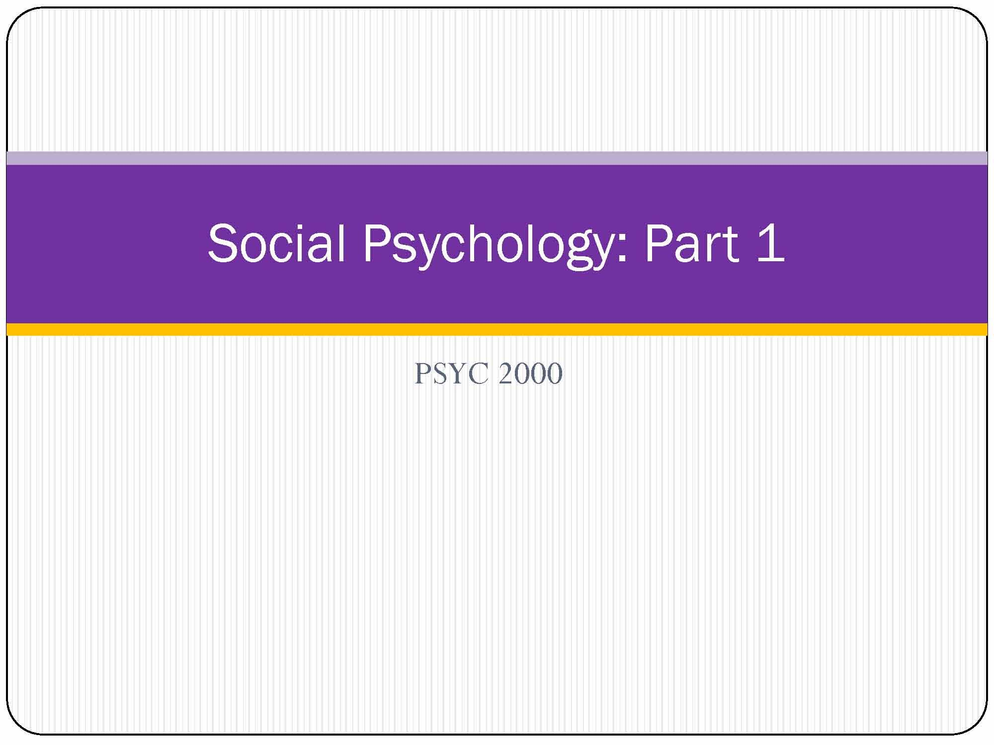INTR TO PSYC