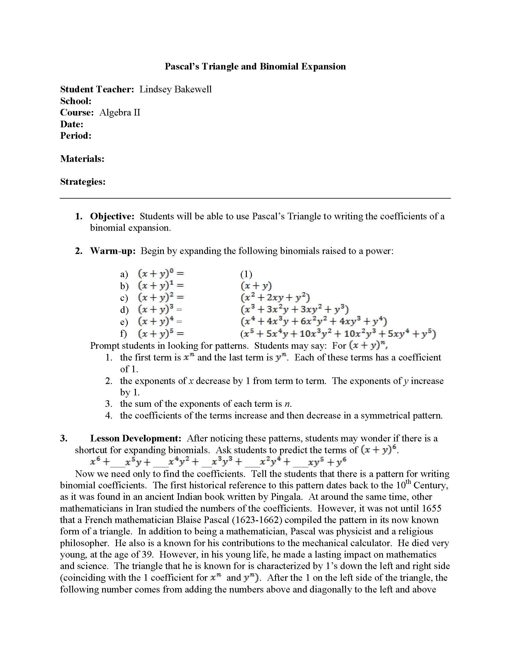 Content Pedagogy Math