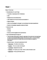 Week 1 Lecture Notes for Bio110