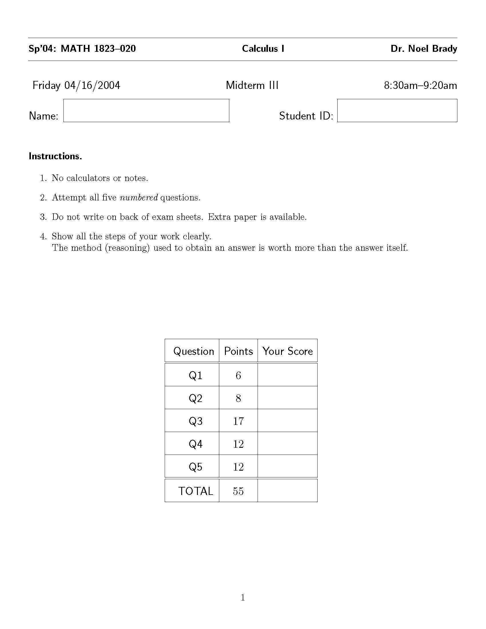 Calculus and Analytic Geometry I