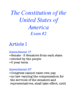 Poli-Sci Exam 2: Constitution and Amendments