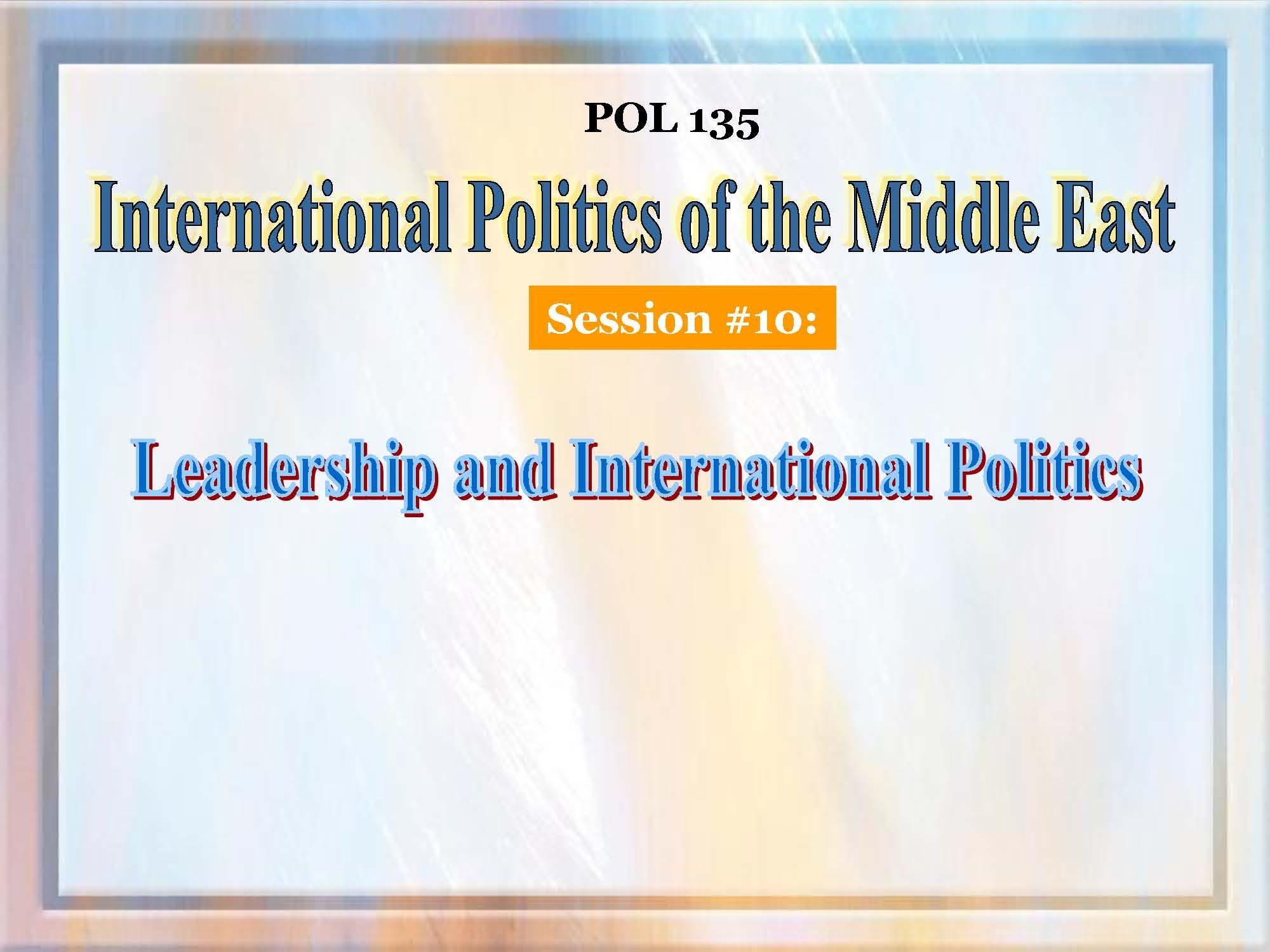 Intrnatl Pol Middle East