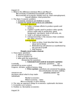 August 24 and August 28th notes 