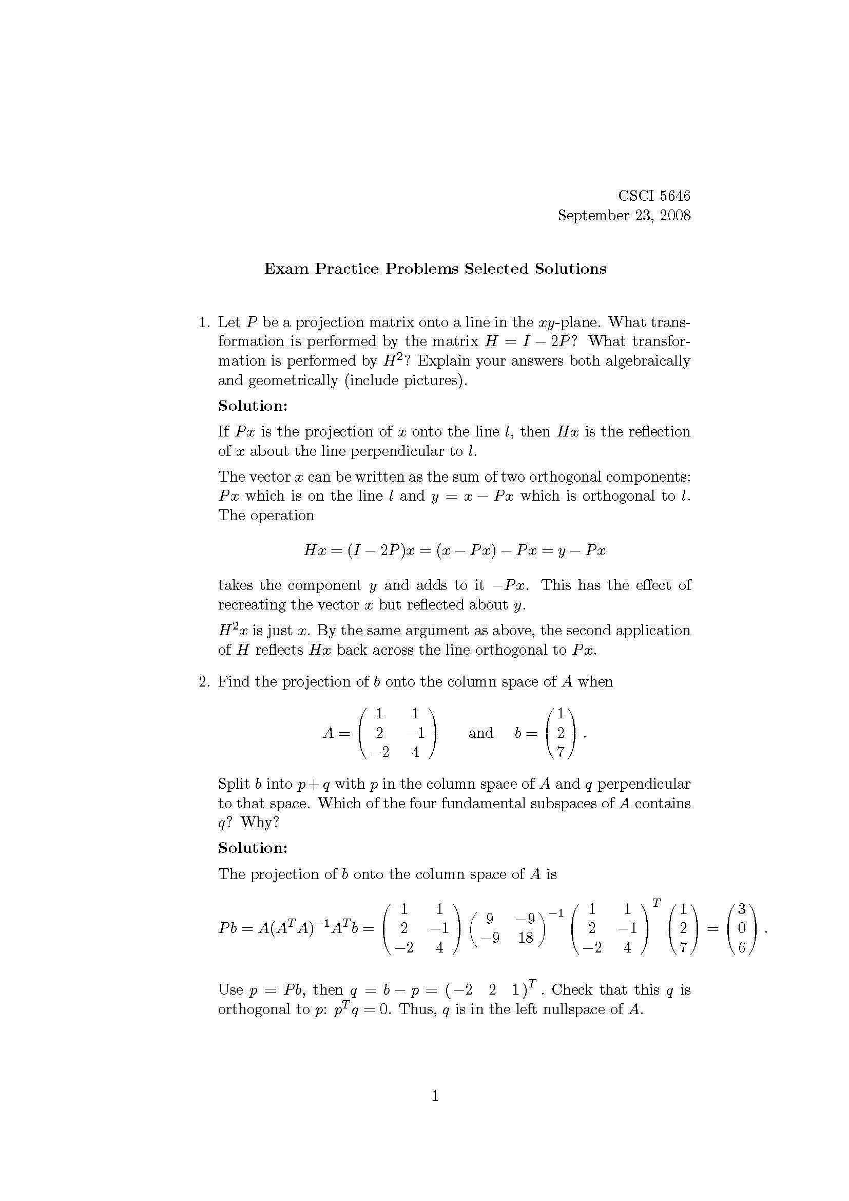 NUMERICAL LINEAR ALGEBRA
