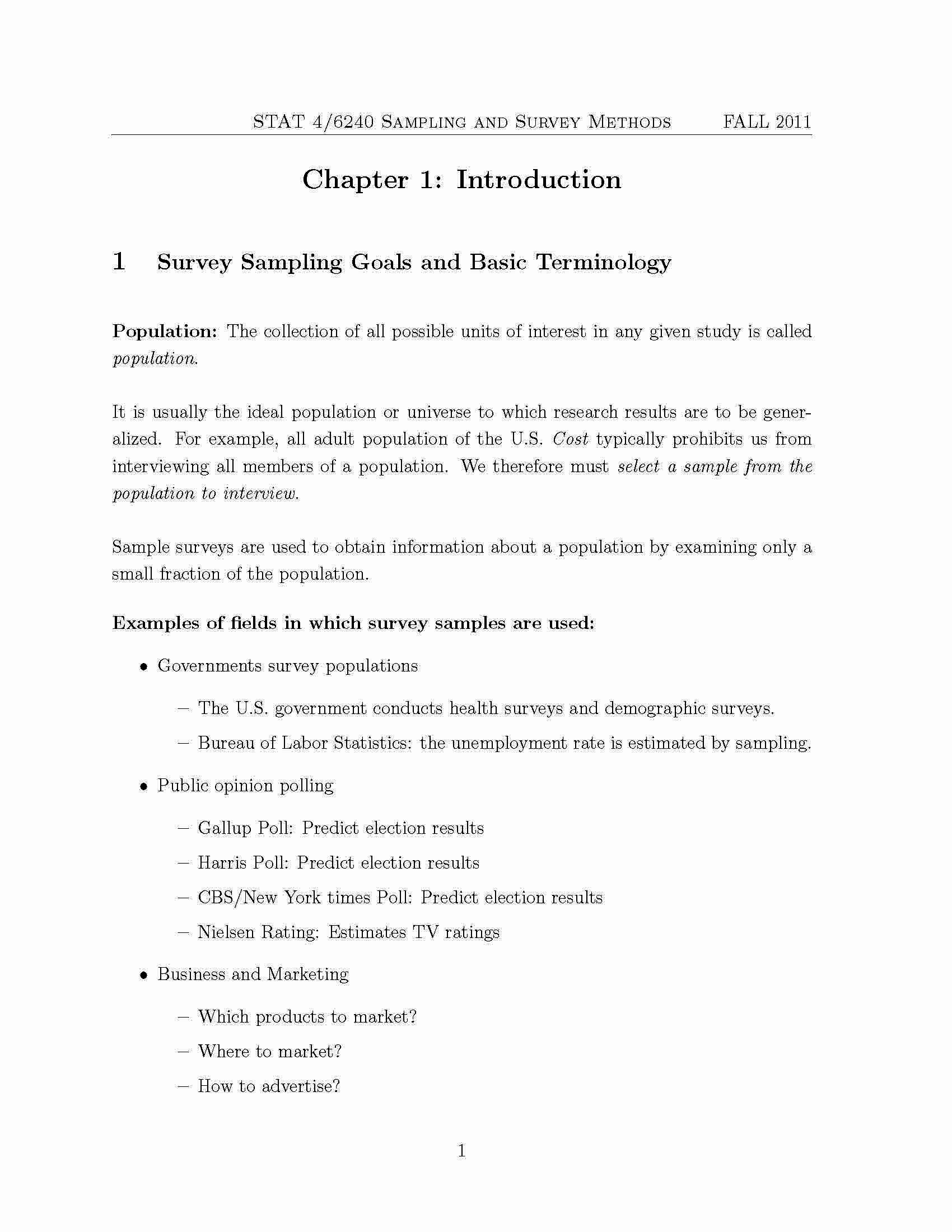 SAMPLING METHODS