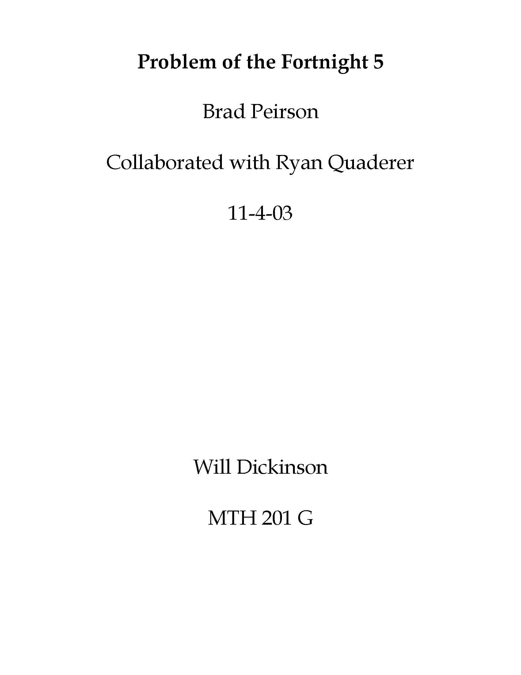 Calculus I