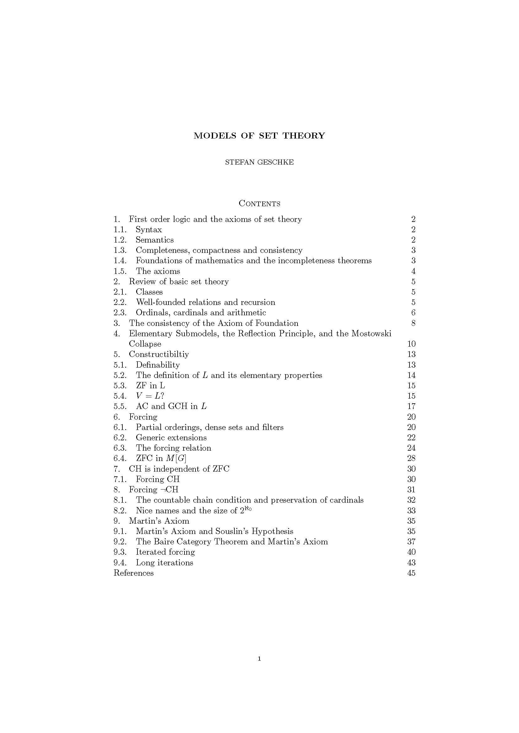 Selected Topics Set Theory