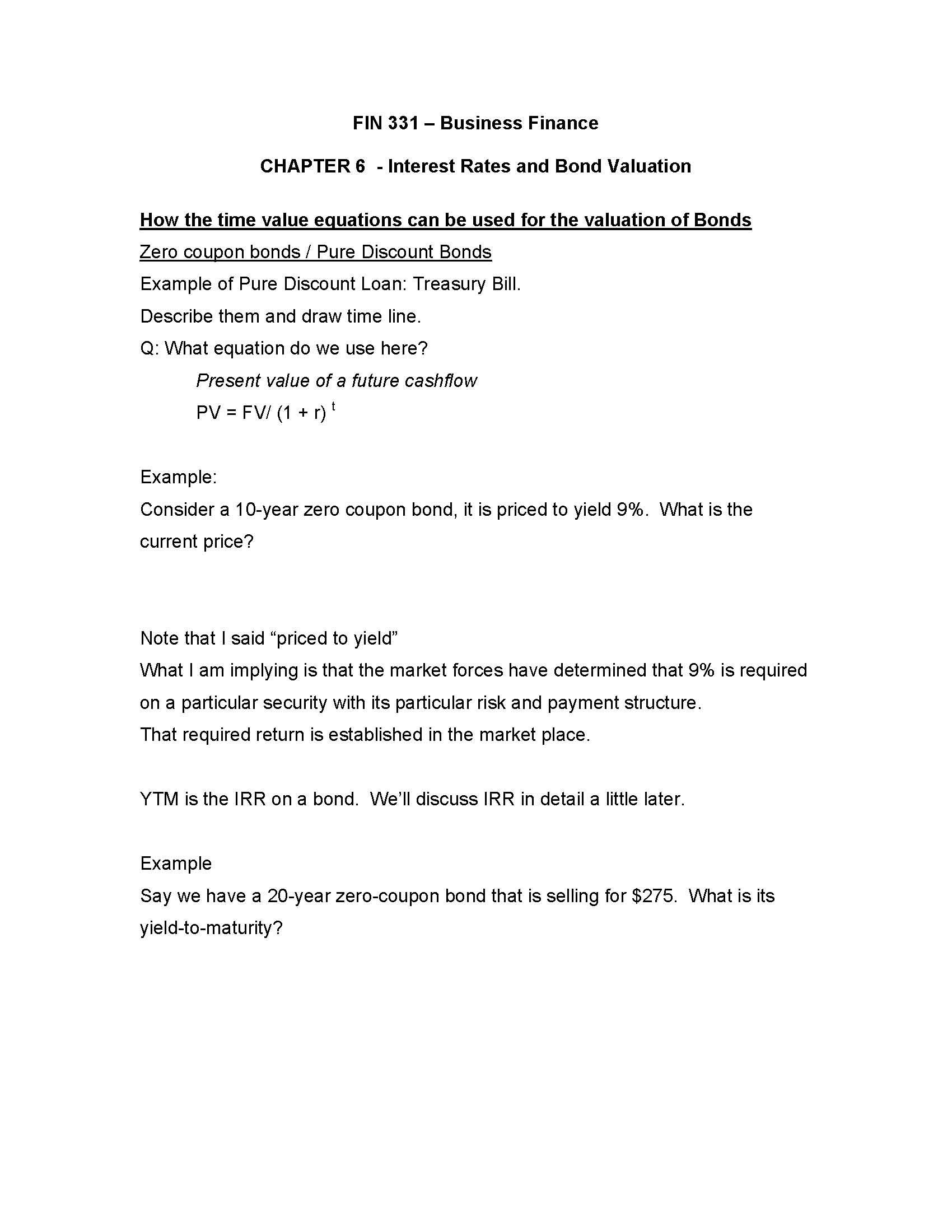 Introduction to Business Finance