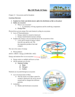 Bio 110 Week 14 Notes