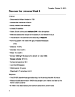 Discover The Universe Week 8