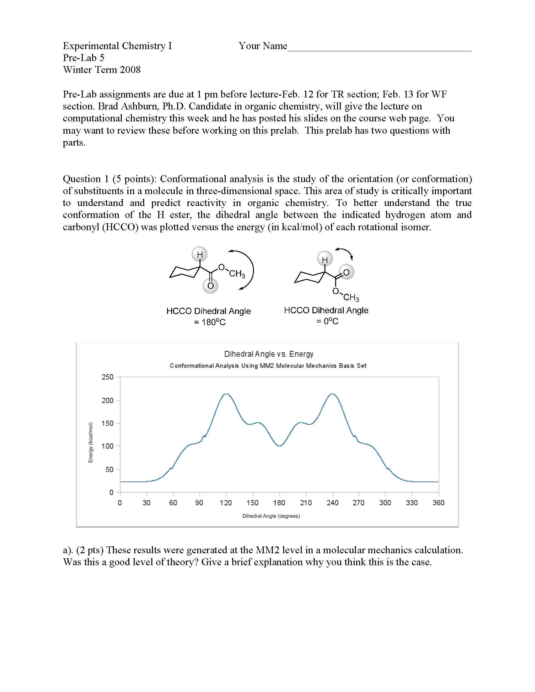 EXPERIMENTAL CHEMISTRY I